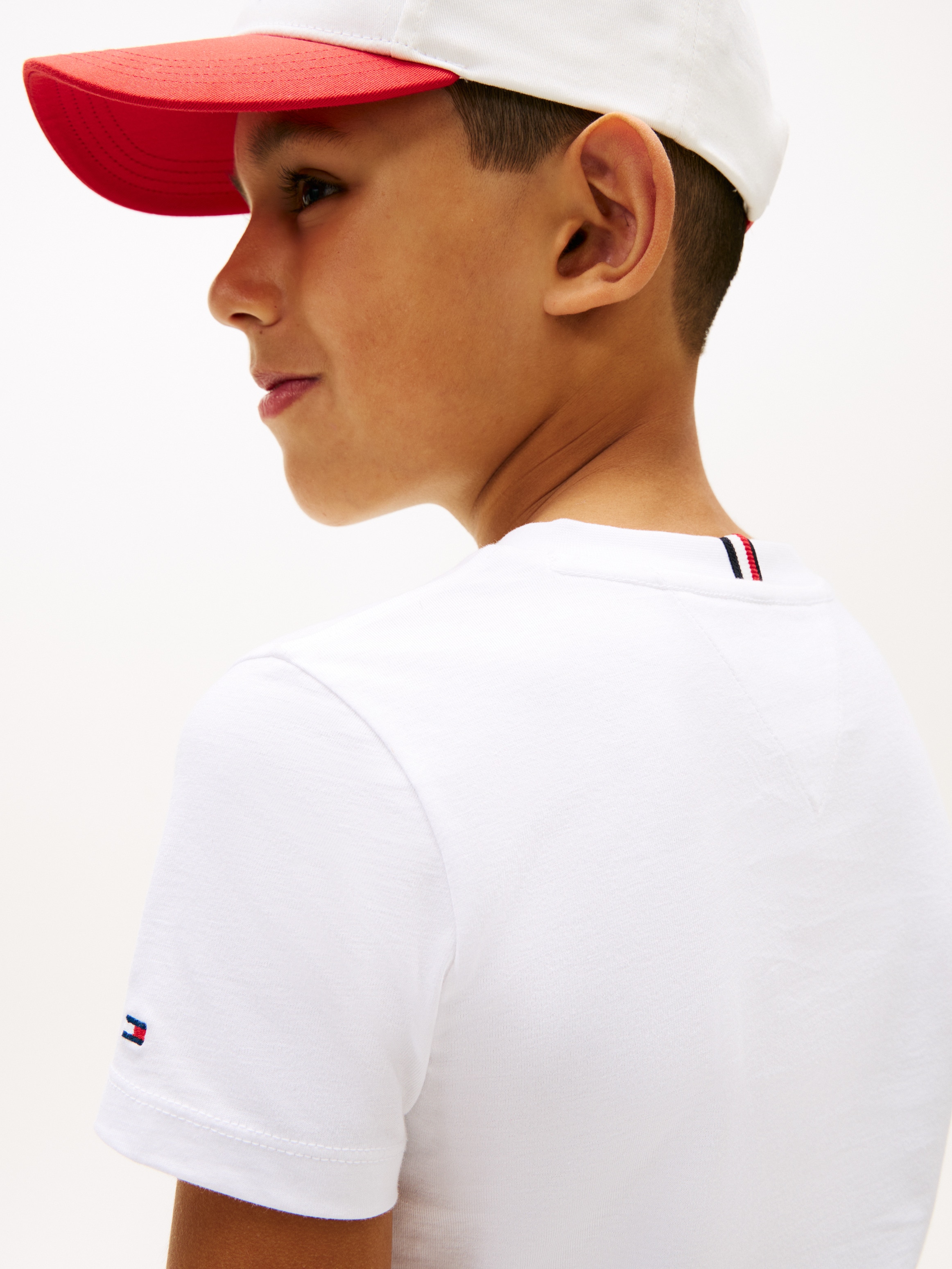 T-shirt com Bandeira da Marca no Peito Branco-3