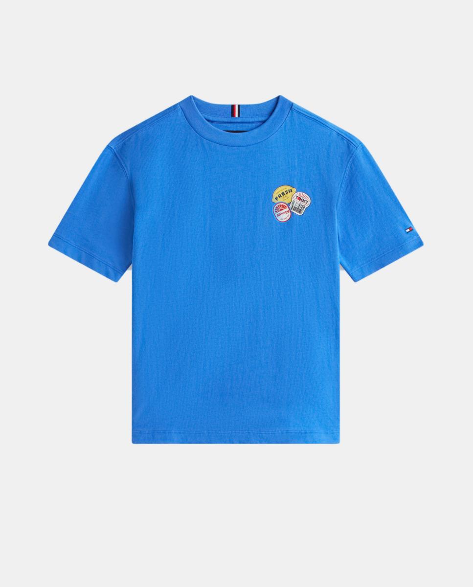 T-shirt com Ilustração nas Costas Tommy Hilfiger Azul-5