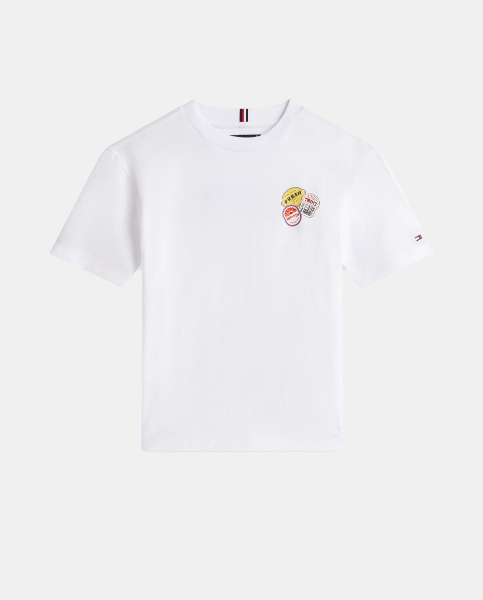 T-shirt com Ilustração nas Costas Tommy Hilfiger Branco-5