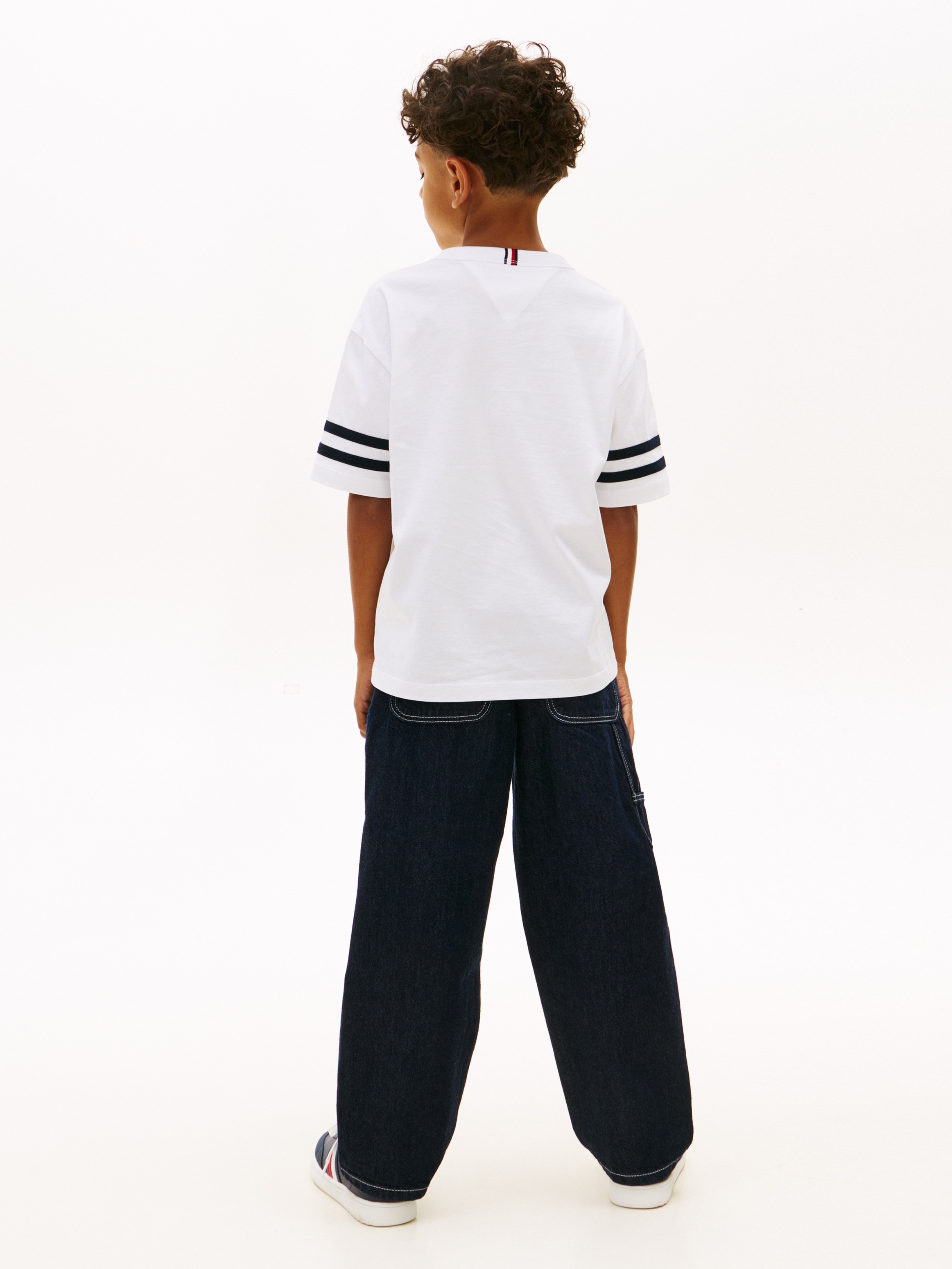 T-shirt de Silhueta Larga e Logótipo no Peito Tommy Hilfiger Branco-2