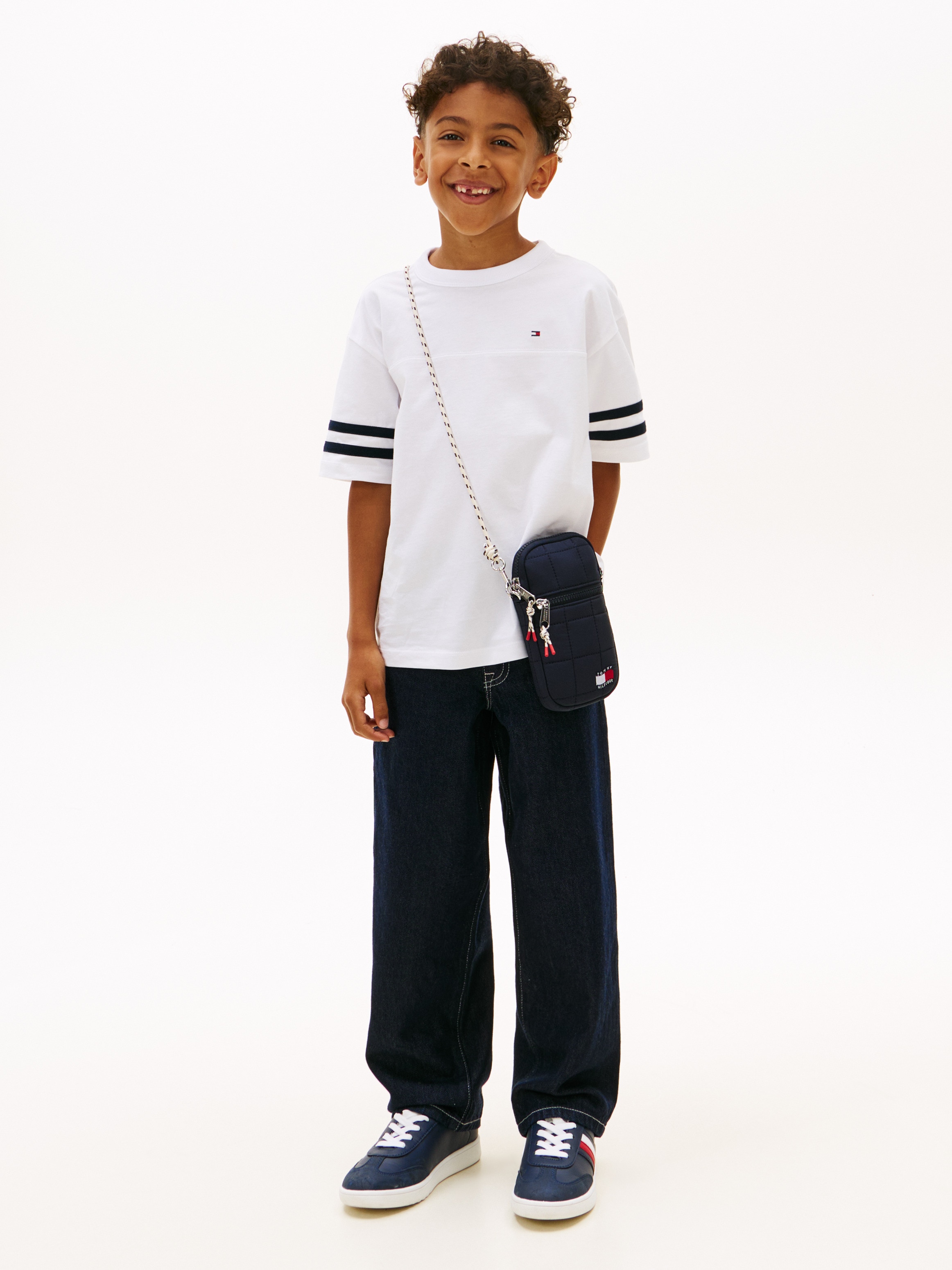 T-shirt de Silhueta Larga e Logótipo no Peito Tommy Hilfiger Branco-4