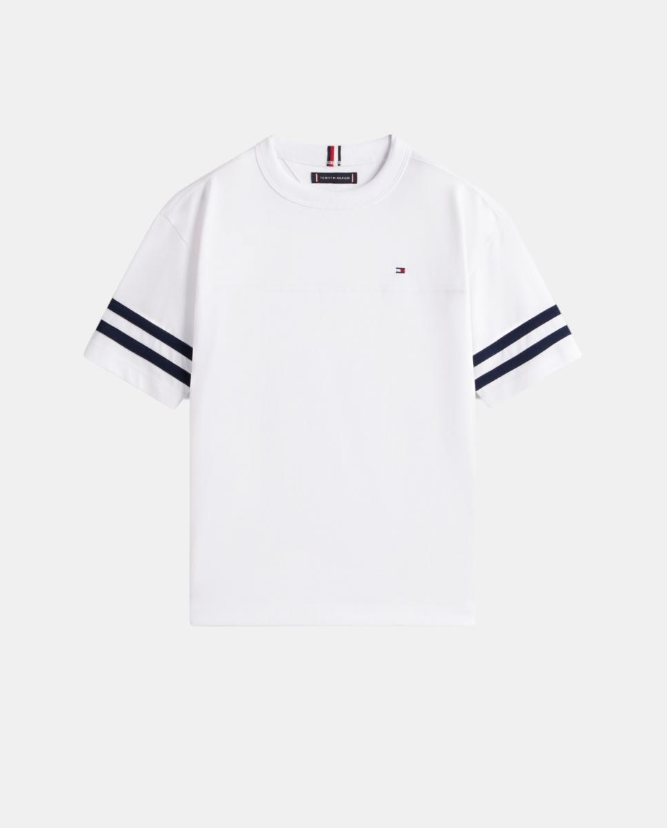 T-shirt de Silhueta Larga e Logótipo no Peito Tommy Hilfiger Branco-5