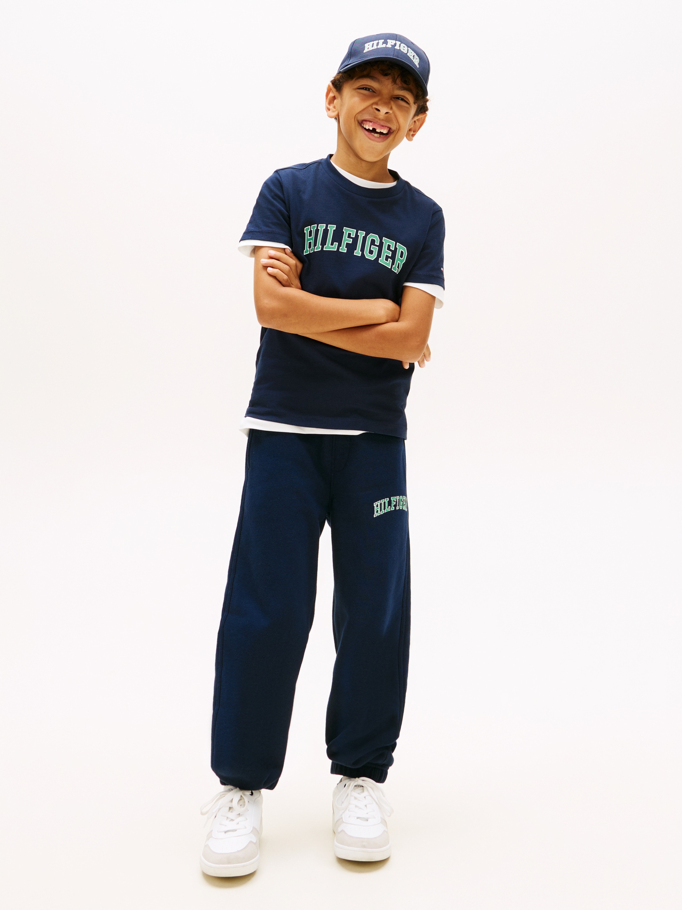 T-shirt com Logótipo em Contraste à Frente Tommy Hilfiger Azul-4
