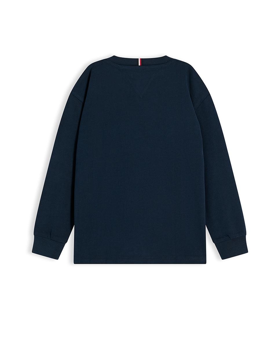 Camisola de Manga Comprida com Logótipo na Manga Azul-6