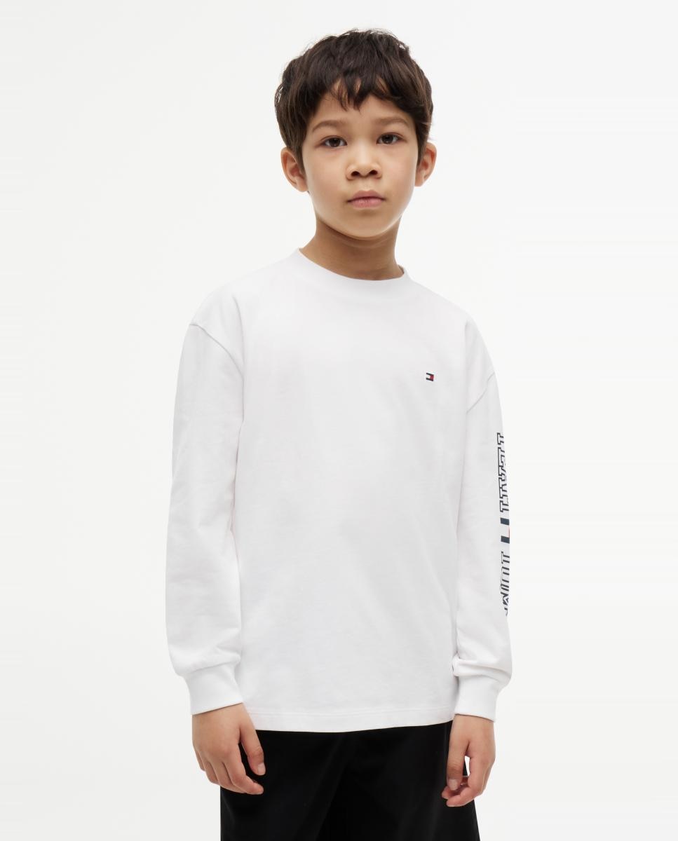 Imagen 0 de Camiseta de niño de manga larga con logo en la manga Blanco