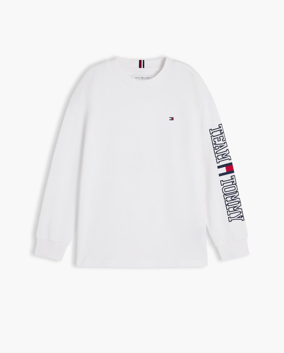 Camiseta de niño de manga larga con logo en la manga - Tommy Hilfiger - Blanco Blanco-5