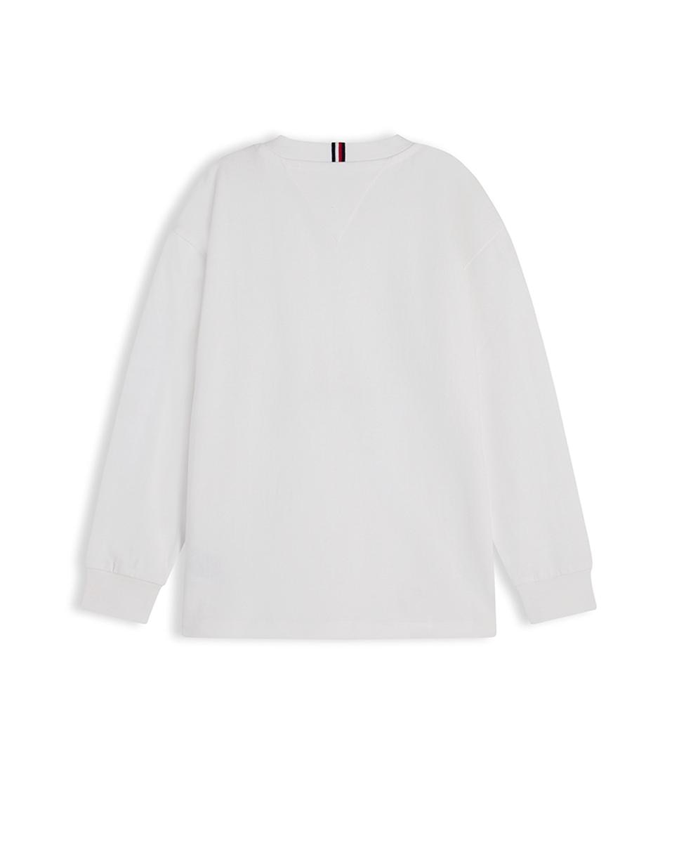 Camiseta de niño de manga larga con logo en la manga - Tommy Hilfiger - Blanco Blanco-6