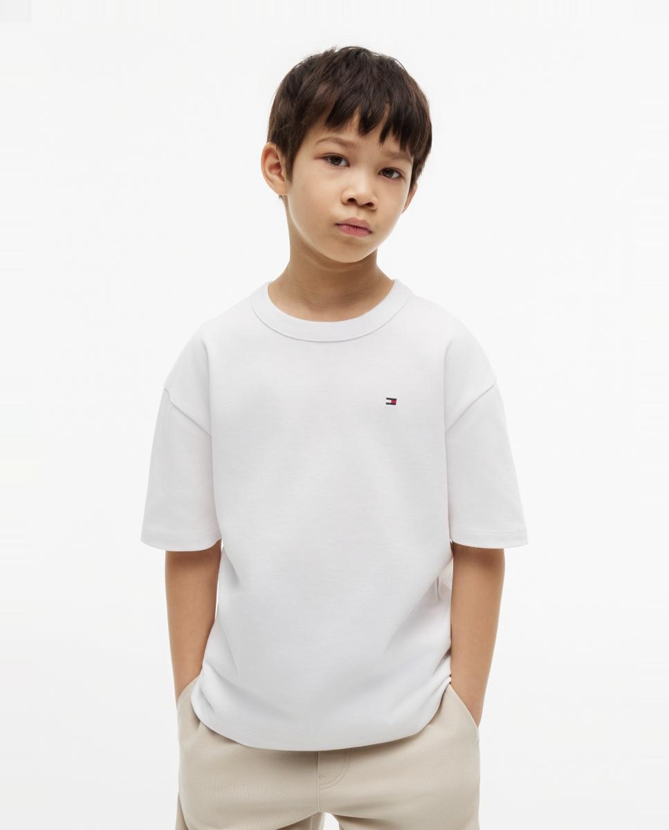 Camiseta de niño de manga corta con logo bordado en la espalda - Tommy Hilfiger - Blanco Blanco-1