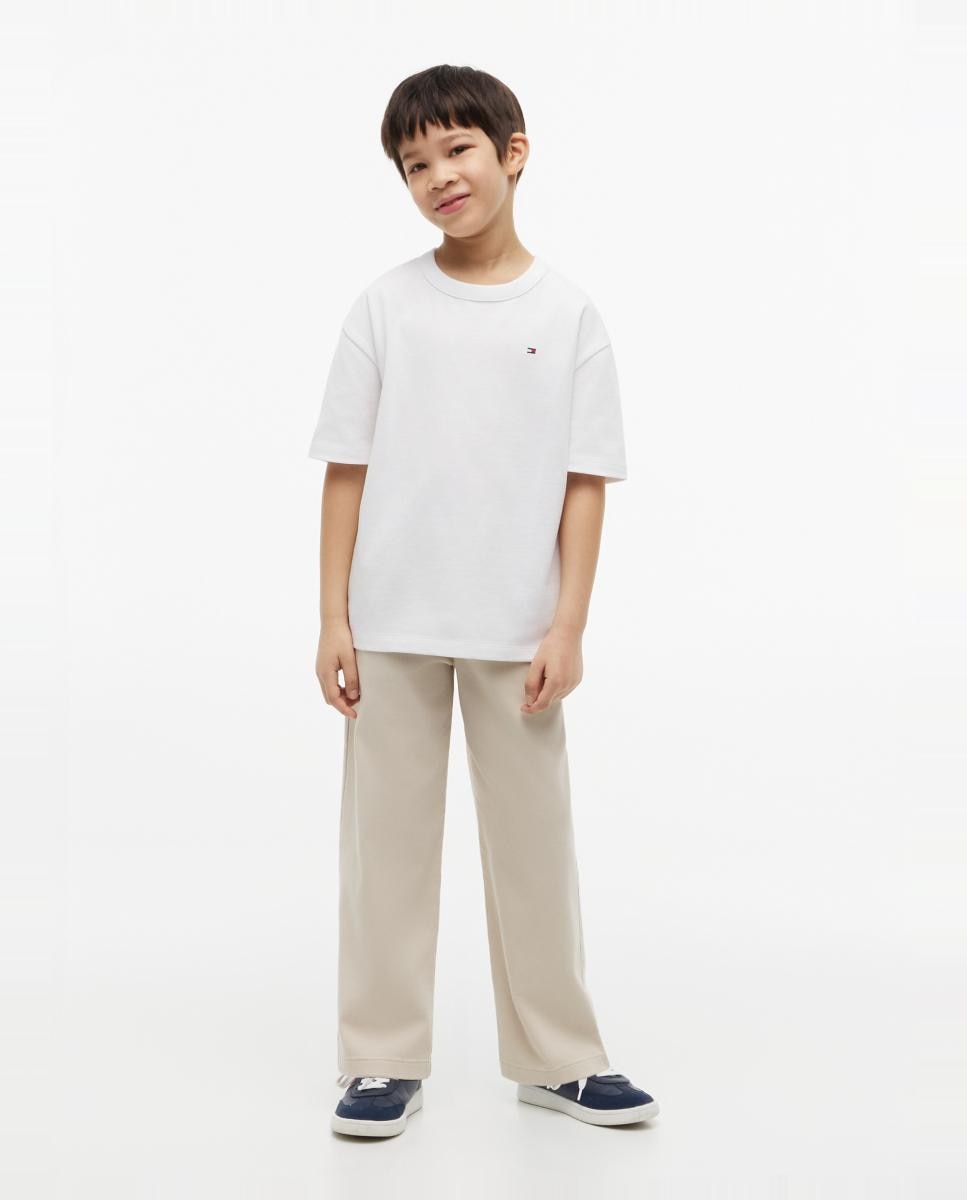 Camiseta de niño de manga corta con logo bordado en la espalda - Tommy Hilfiger - Blanco Blanco-4