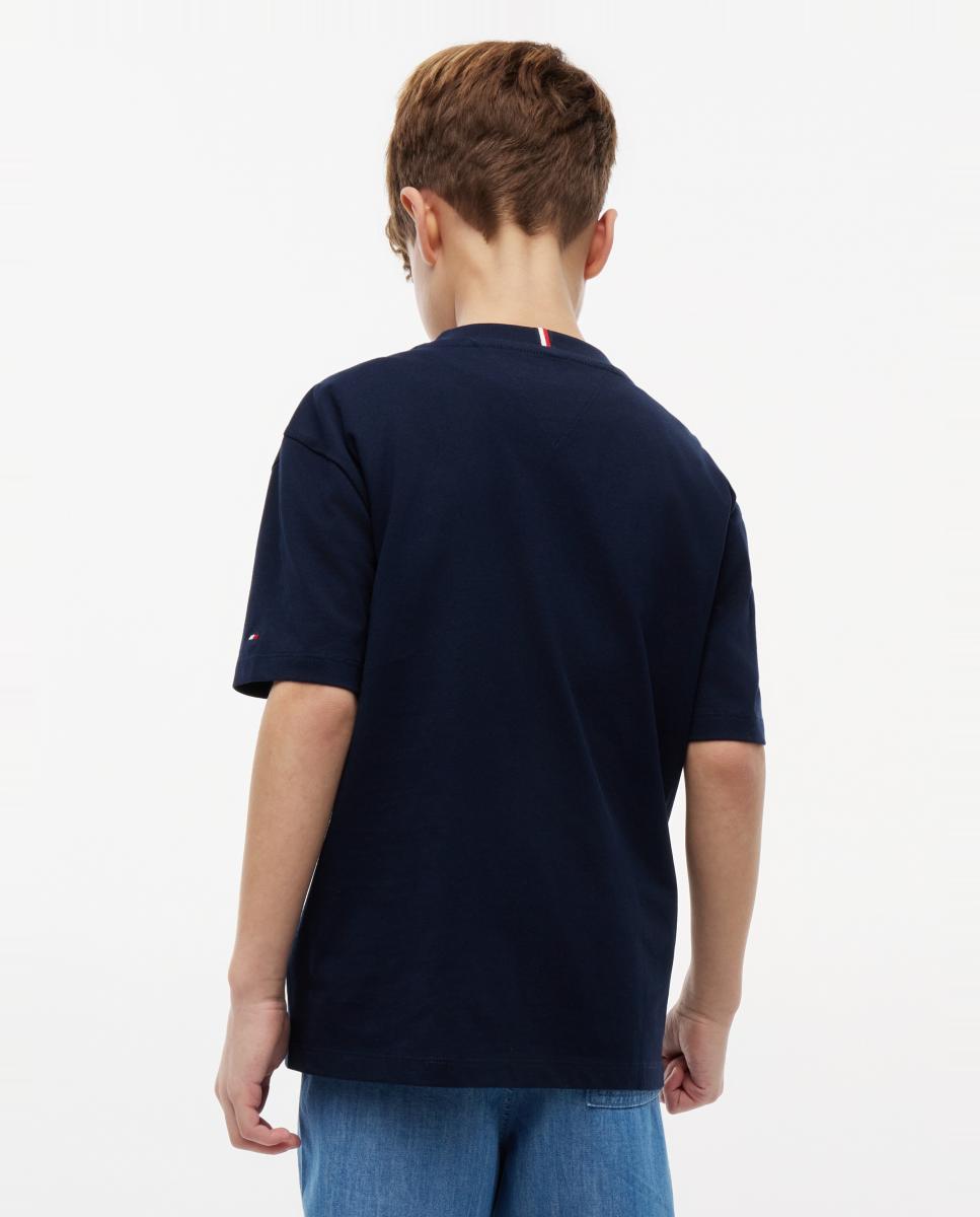 Camiseta de niño de manga corta con logo frontal - Tommy Hilfiger - Azul Azul-2