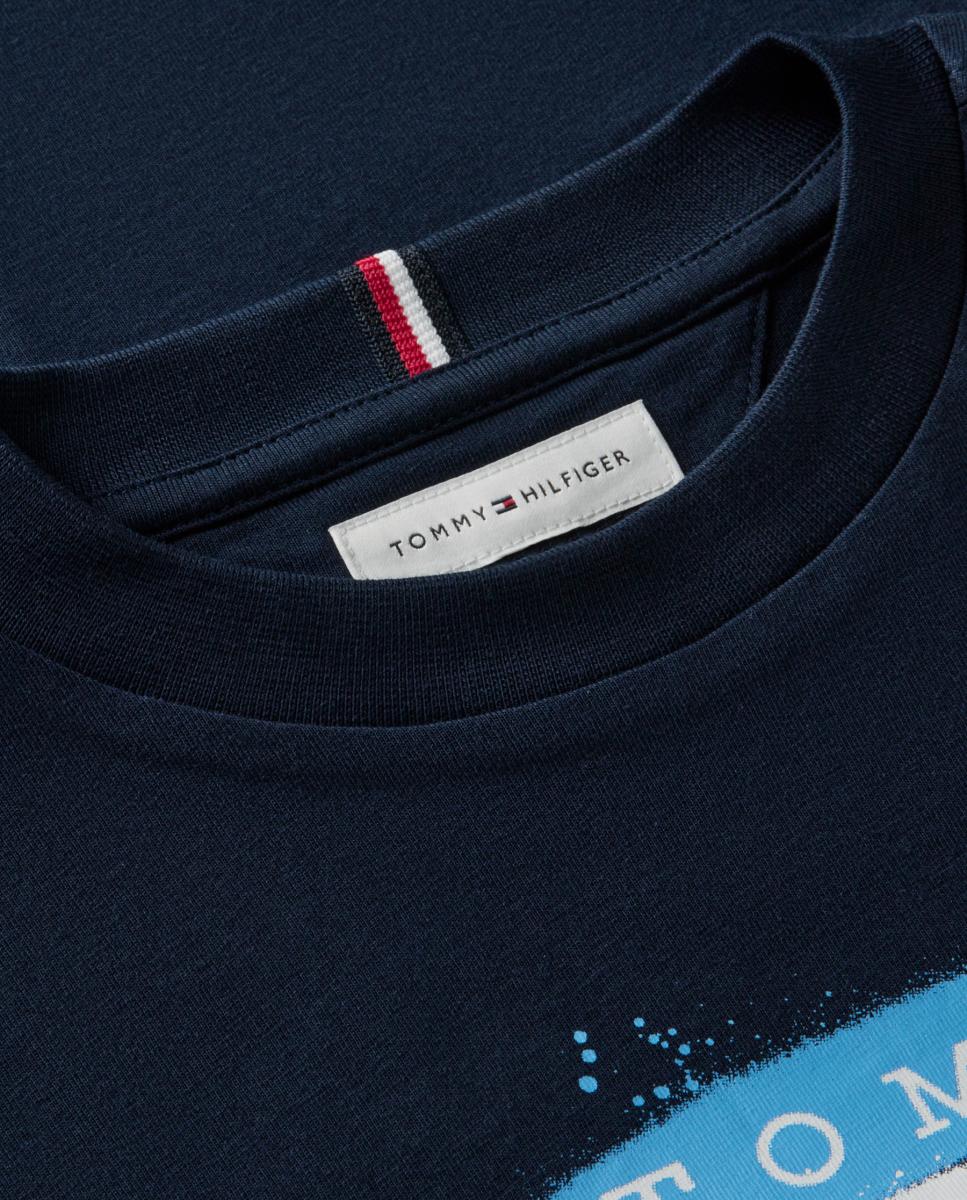 Camiseta de niño de manga corta con logo frontal - Tommy Hilfiger - Azul Azul-7
