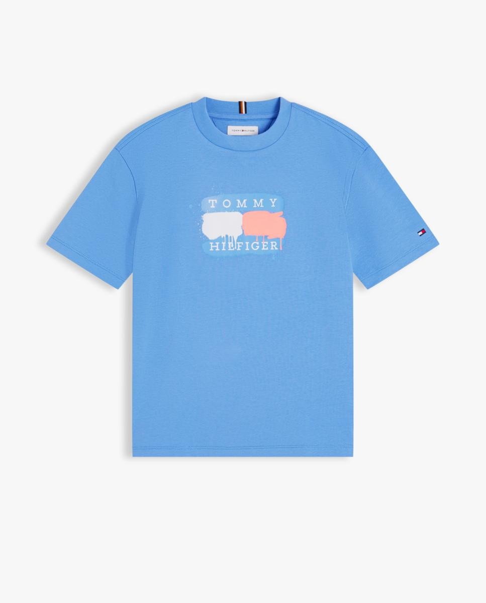 Camiseta de niño de manga corta con logo frontal - Tommy Hilfiger - Azul Azul-5
