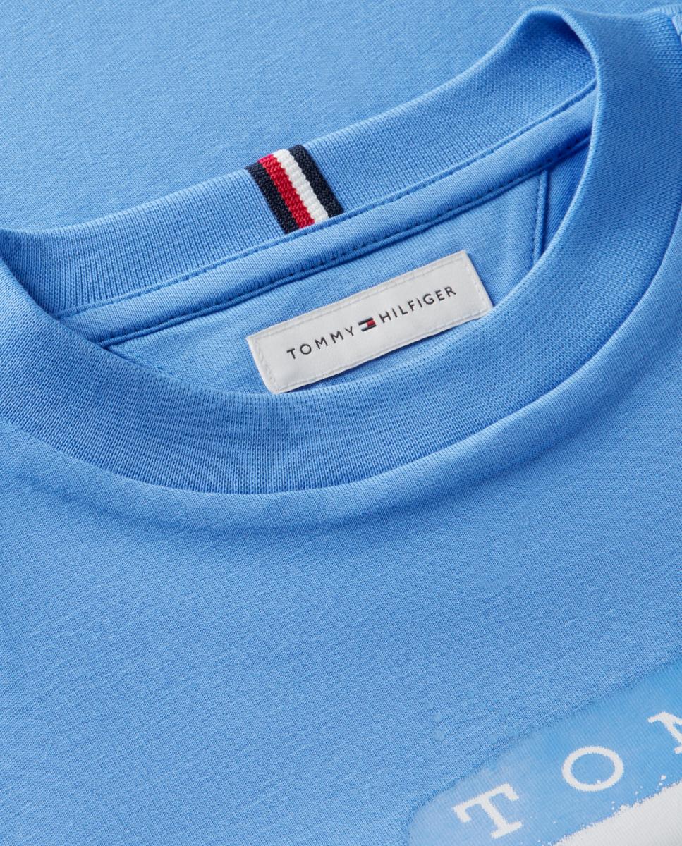 Camiseta de niño de manga corta con logo frontal - Tommy Hilfiger - Azul Azul-7