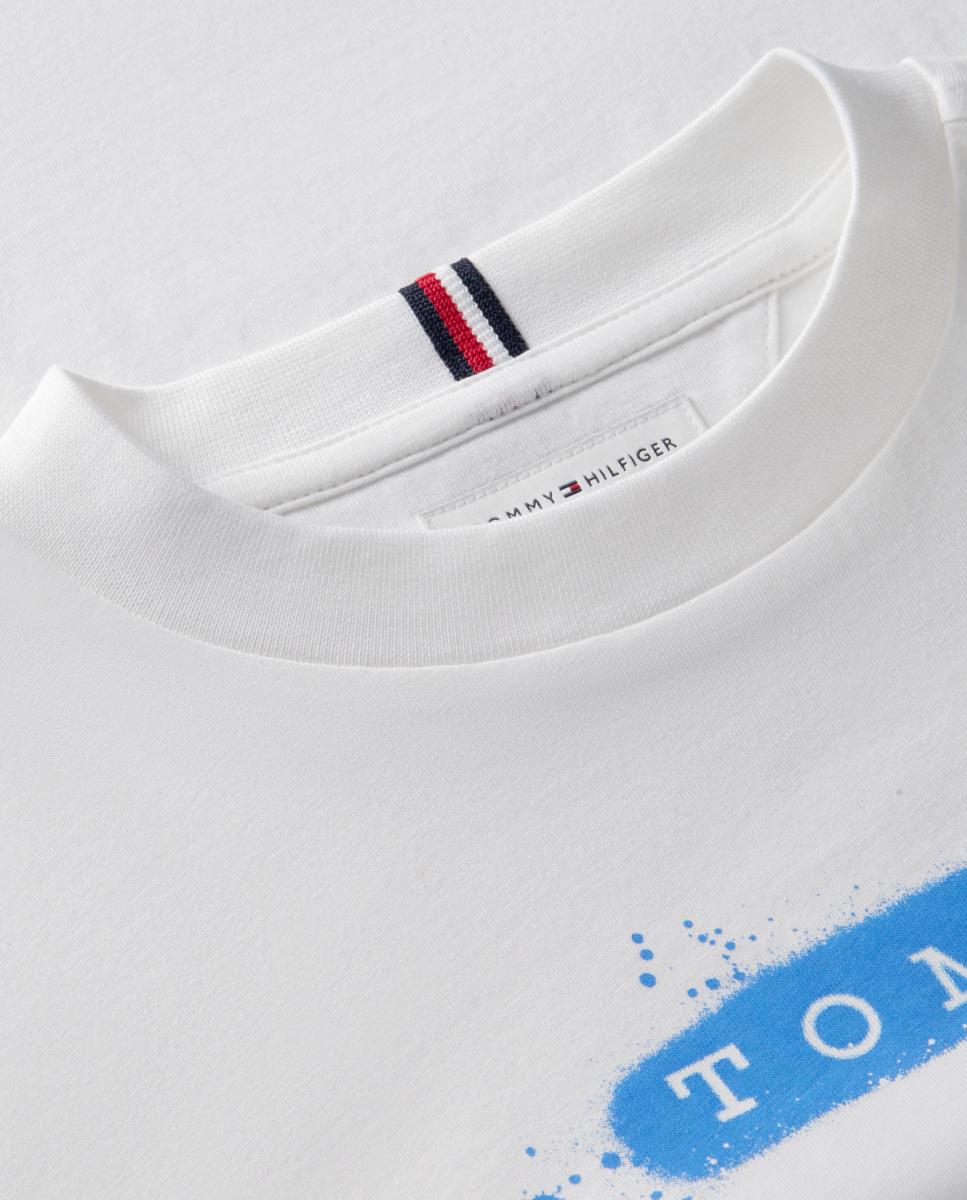 T-shirt de manga curta com logótipo à frente Tommy Hilfiger Branco-7