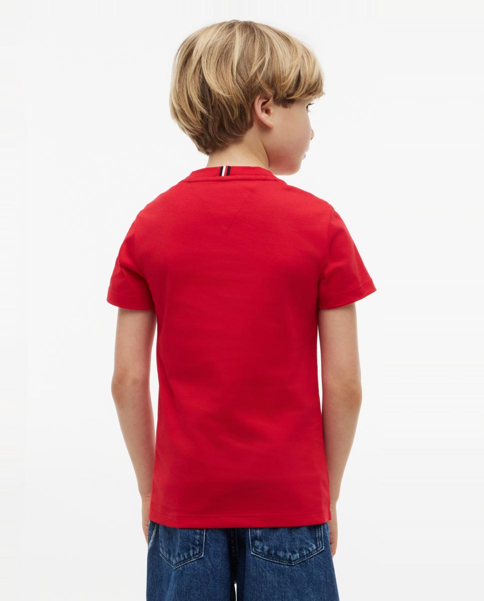 Camiseta de niño de manga corta con logo en el pecho - Tommy Hilfiger - Rojo Rojo-2