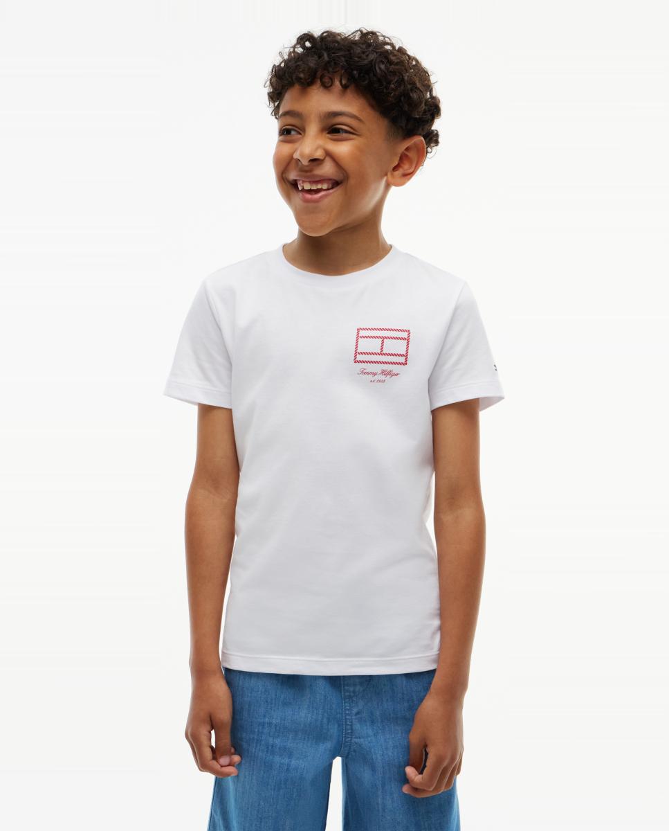 Imagen 0 de Camiseta de niño de manga corta con logo en el pecho Blanco