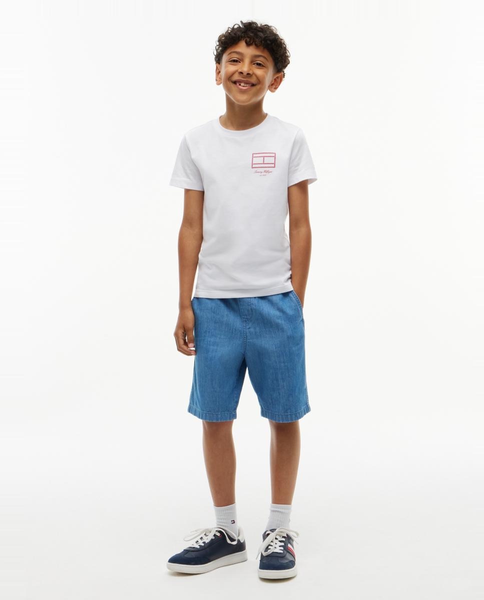 Camiseta de niño de manga corta con logo en el pecho - Tommy Hilfiger - Blanco Blanco-4