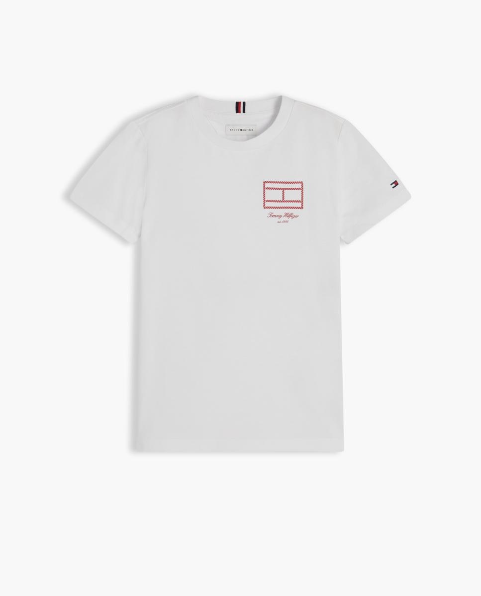 Camiseta de niño de manga corta con logo en el pecho - Tommy Hilfiger - Blanco Blanco-5