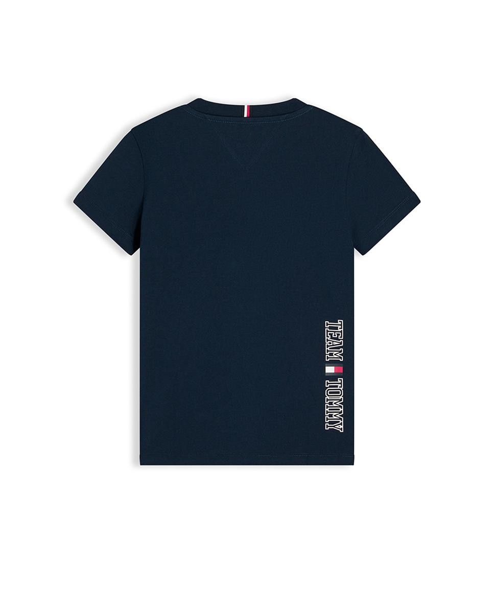 T-shirt de Manga Curta com Logótipo Bordado nas Costas Azul-6