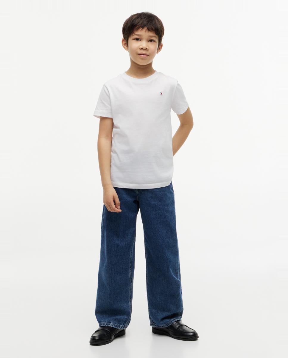 T-shirt de Manga Curta com Logótipo Bordado nas Costas Branco-4