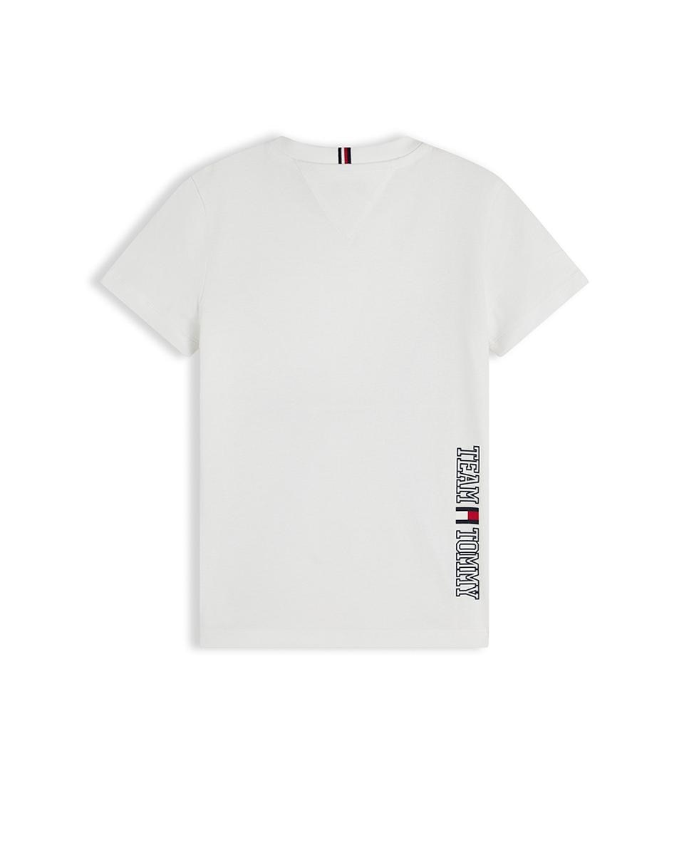T-shirt de Manga Curta com Logótipo Bordado nas Costas Branco-6
