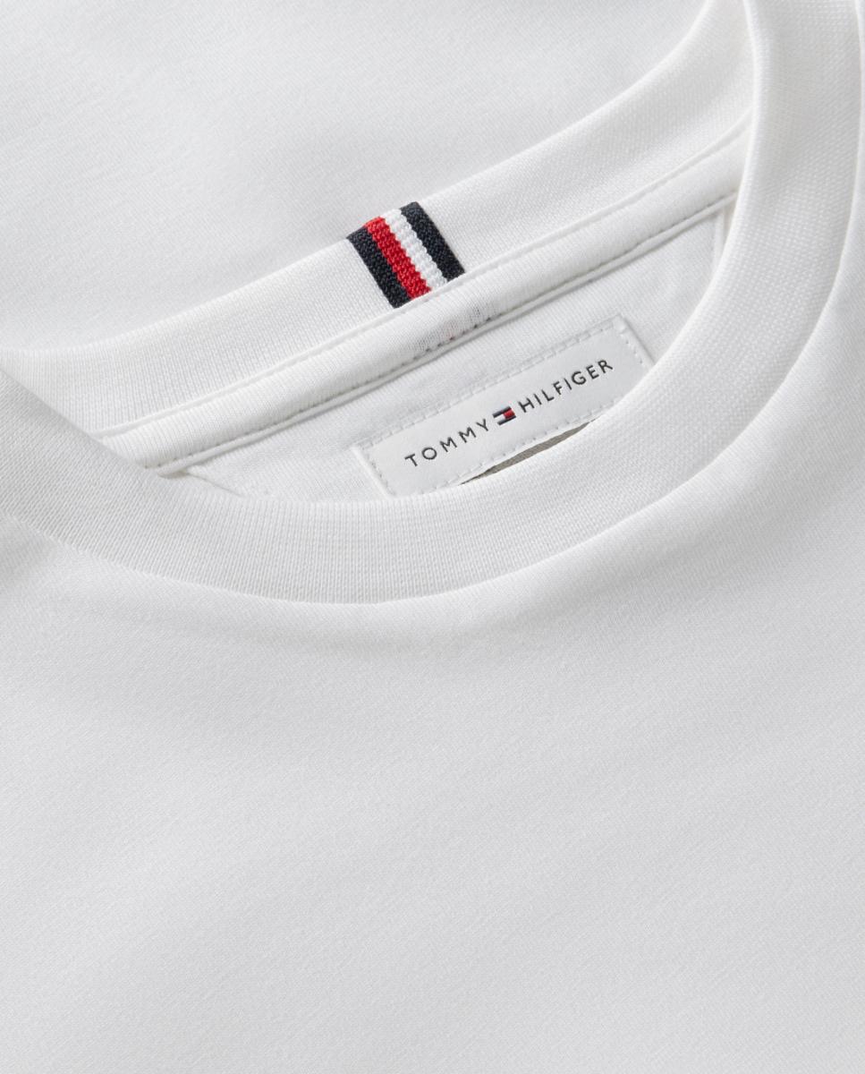T-shirt de Manga Curta com Logótipo Bordado nas Costas Branco-7