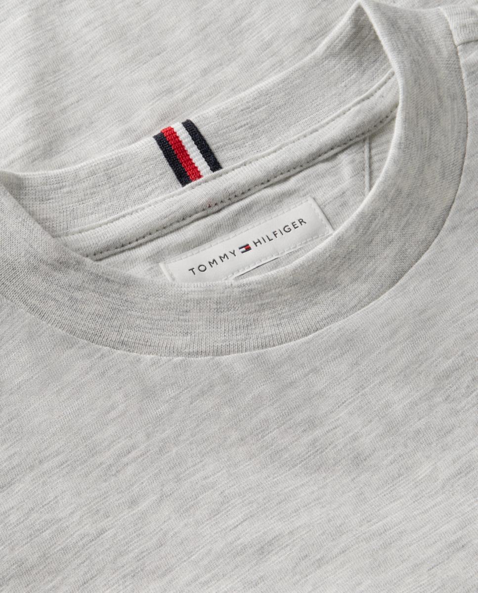 T-shirt de Manga Curta com Logótipo Bordado nas Costas Tommy Hilfiger Cinzento-8