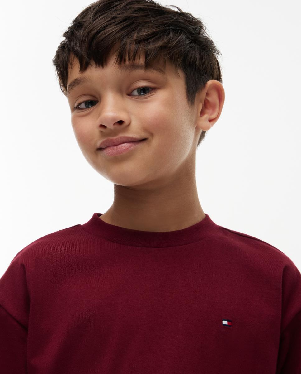 Camiseta de niño de manga larga con bandera bordada en el pecho - Tommy Hilfiger - Amarillo Amarillo-3
