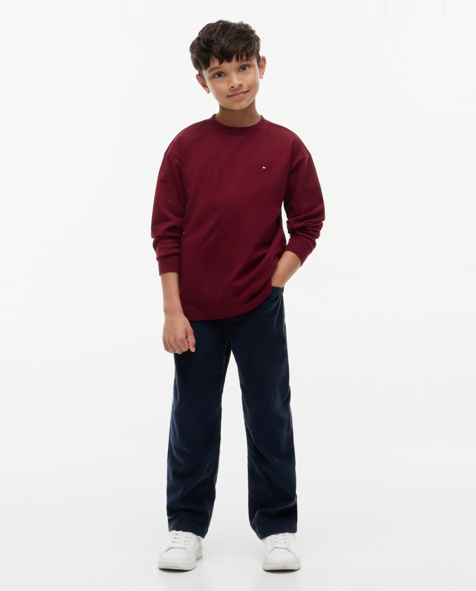 Camiseta de niño de manga larga con bandera bordada en el pecho - Tommy Hilfiger - Amarillo Amarillo-4