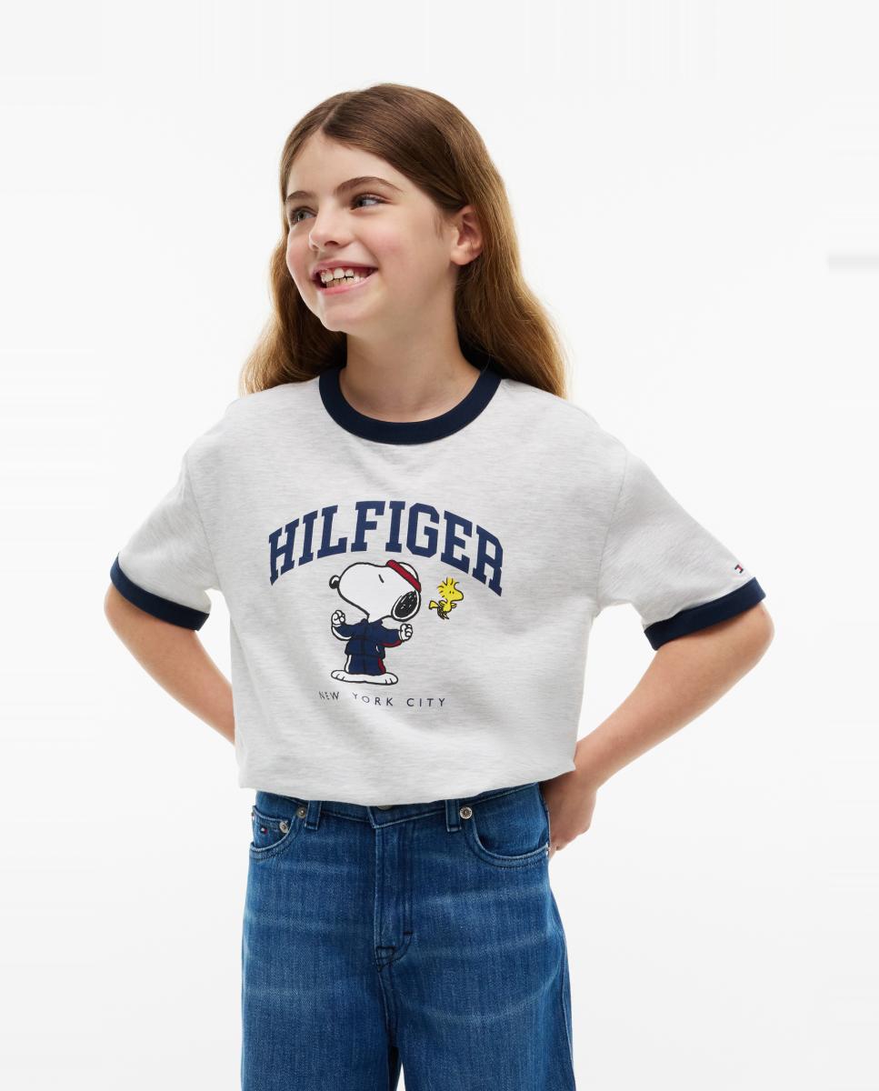 Imagen 0 de Camiseta de niño de manga corta y logo Snoopy Gris