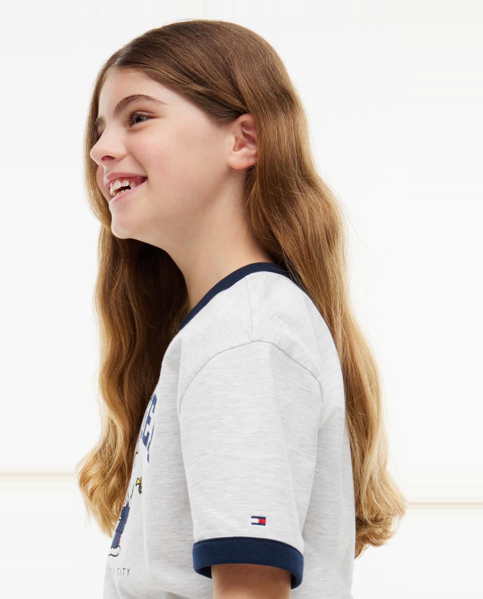 Imagen 4 de Camiseta de niño de manga corta y logo Snoopy - Tommy Hilfiger - Gris Gris