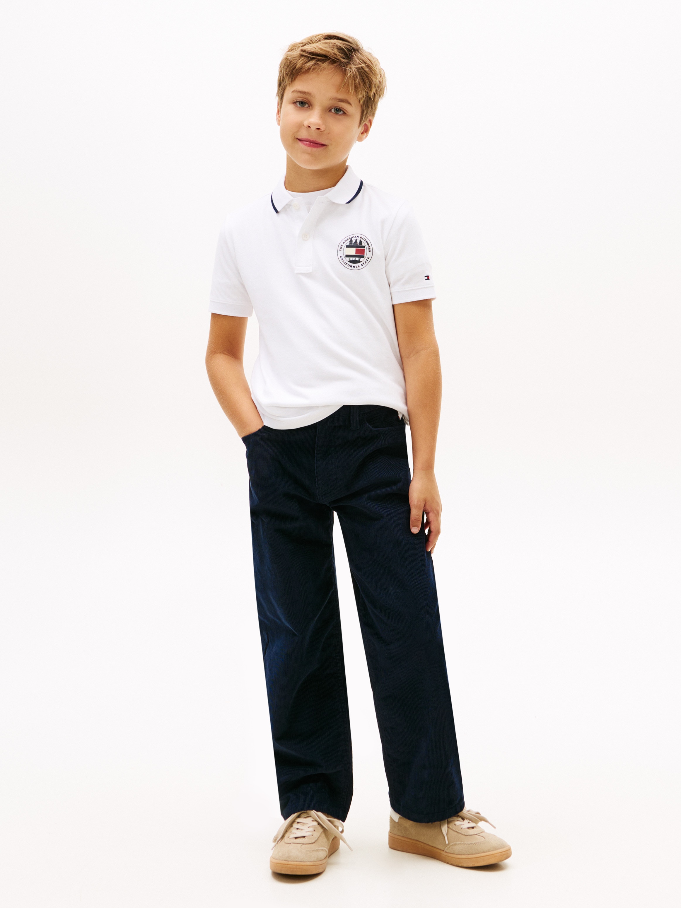 Polo com Emblema Impresso Tommy Hilfiger Branco-4