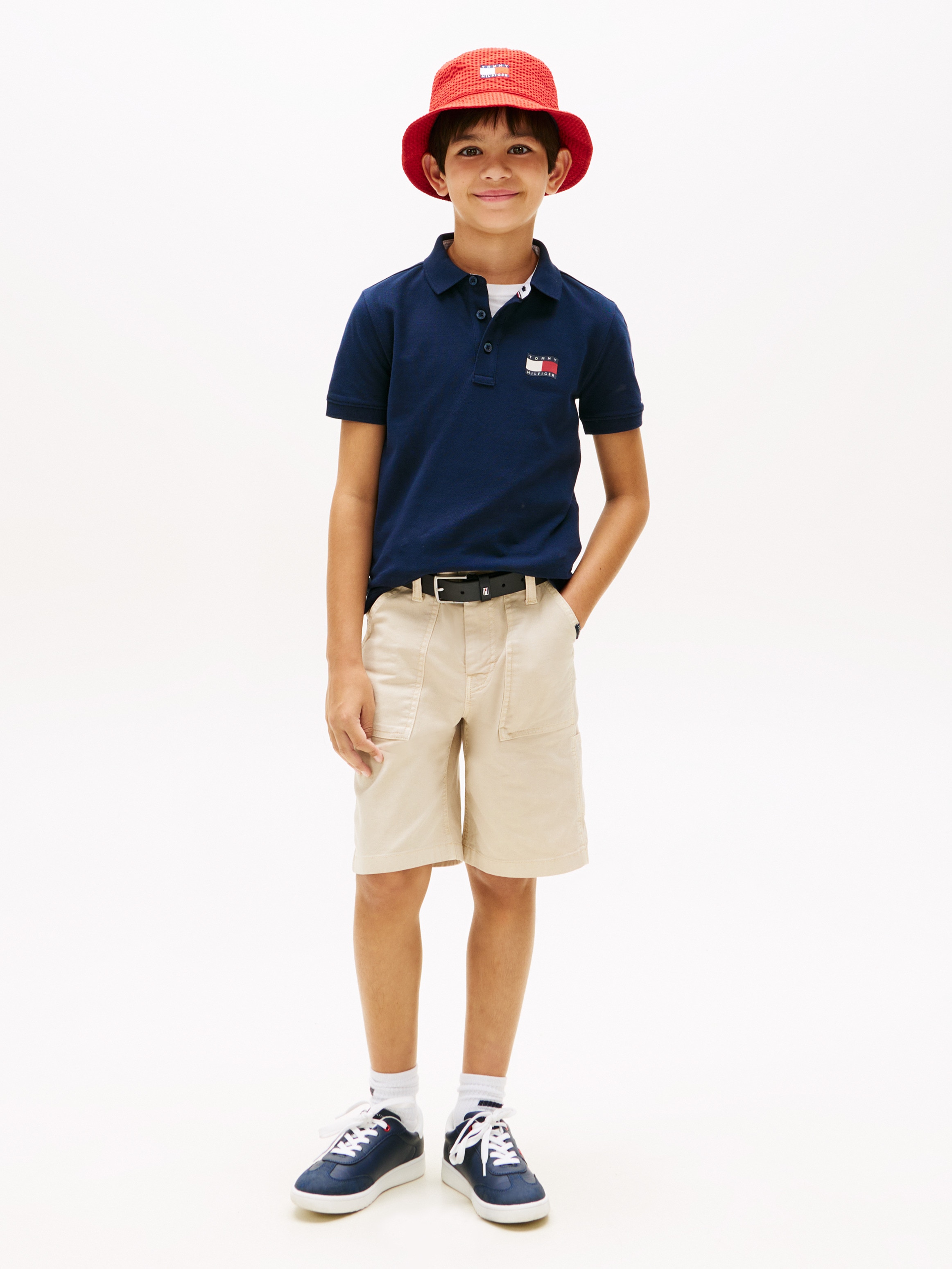 Polo com Logótipo de Bandeira no Peito Tommy Hilfiger Azul-3