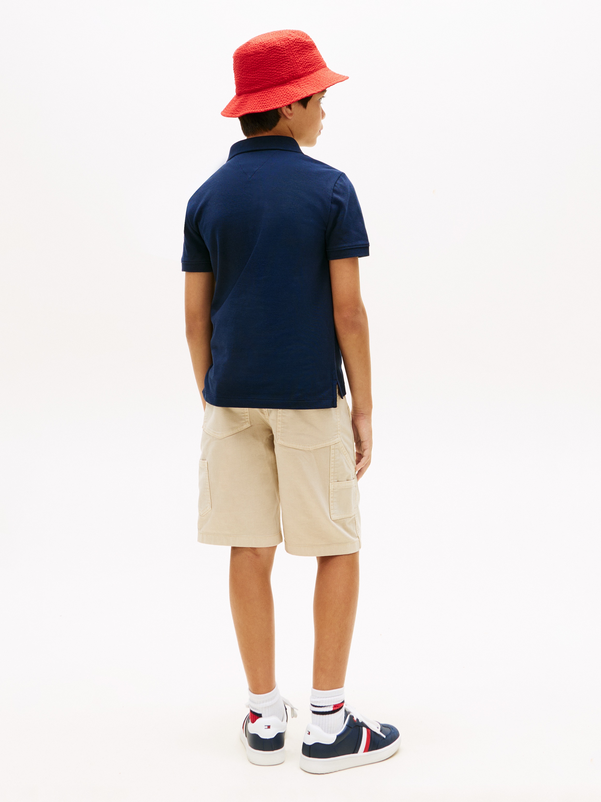 Polo com Logótipo de Bandeira no Peito Tommy Hilfiger Azul-4