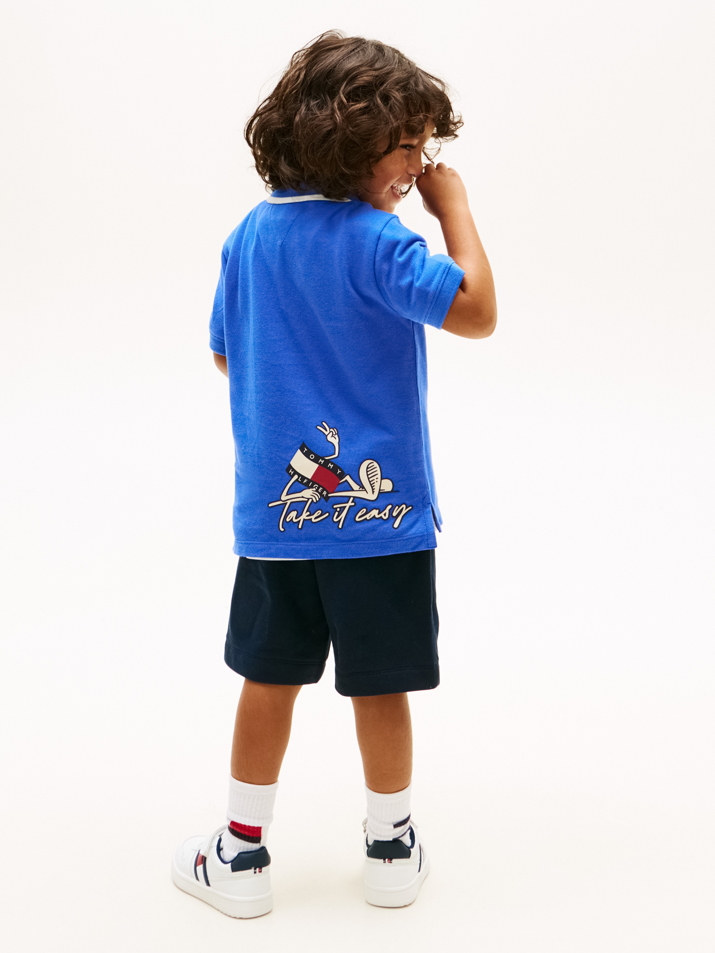 Polo com Detalhe de Logótipo no Peito Tommy Hilfiger Azul-2