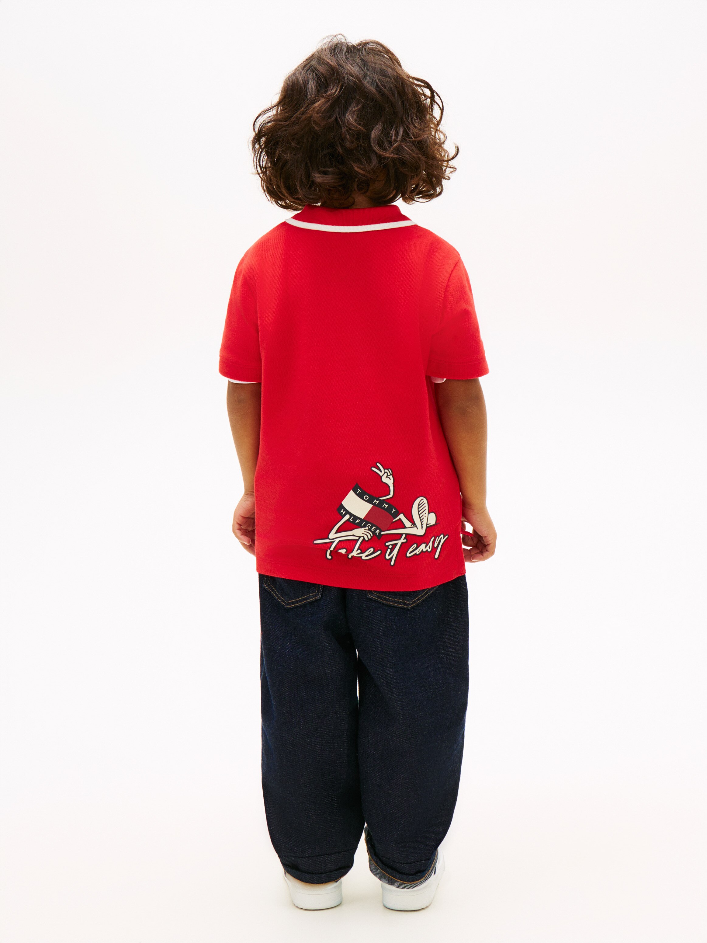 Polo com Detalhe de Logótipo no Peito Tommy Hilfiger Vermelho-2