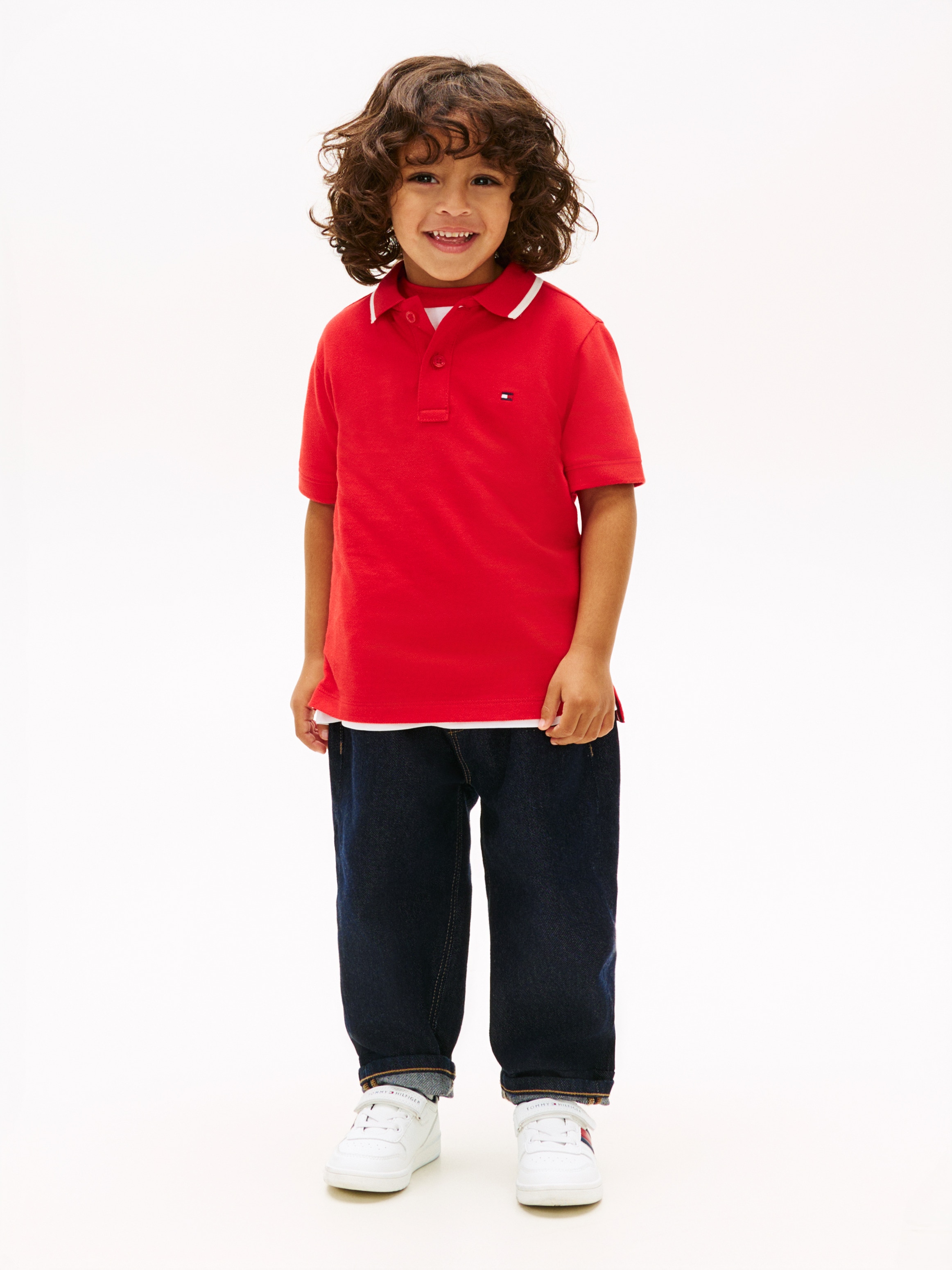 Polo com Detalhe de Logótipo no Peito Tommy Hilfiger Vermelho-4