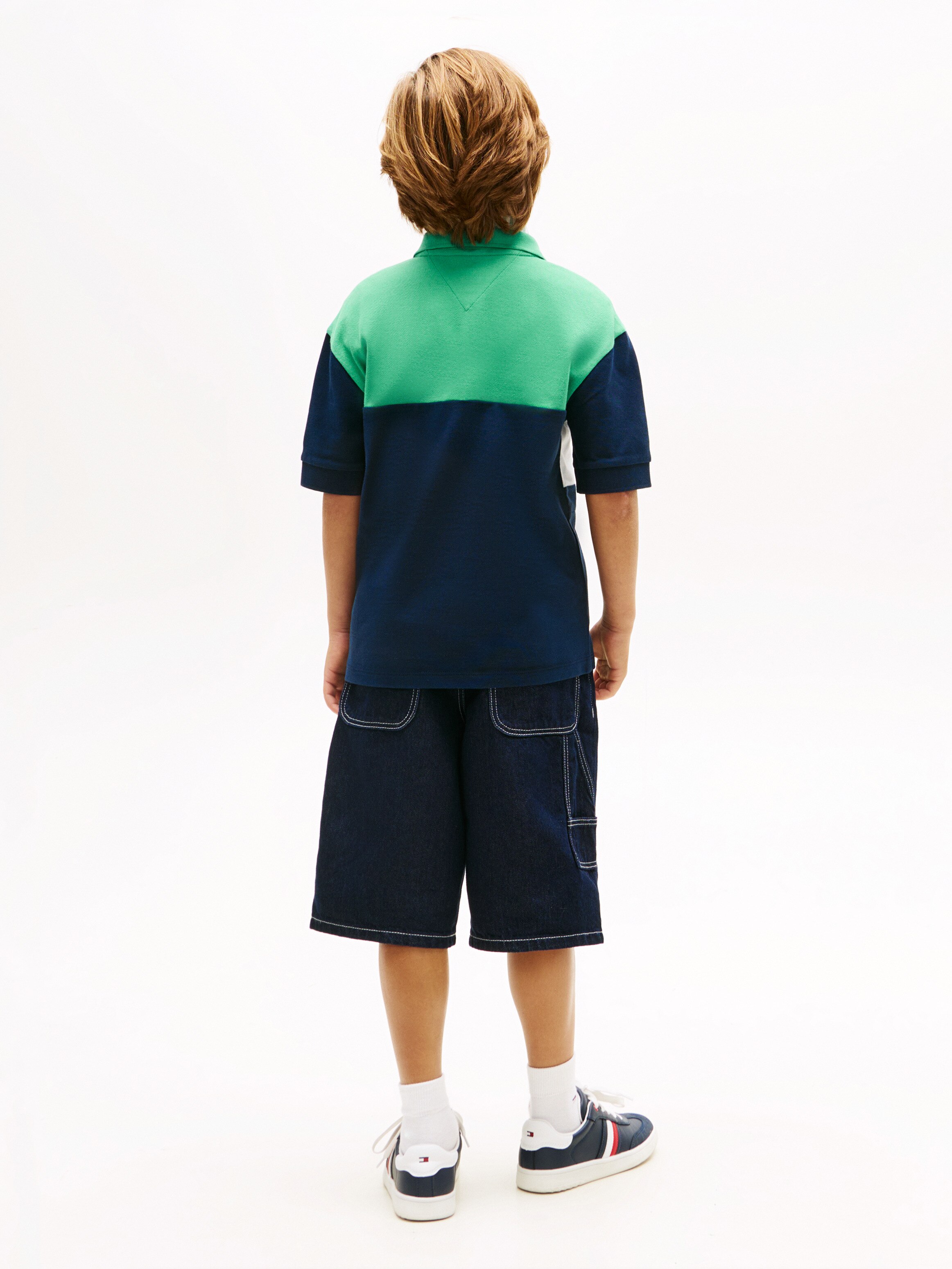 Polo com Color Block da Malha Tommy Hilfiger Verde-2