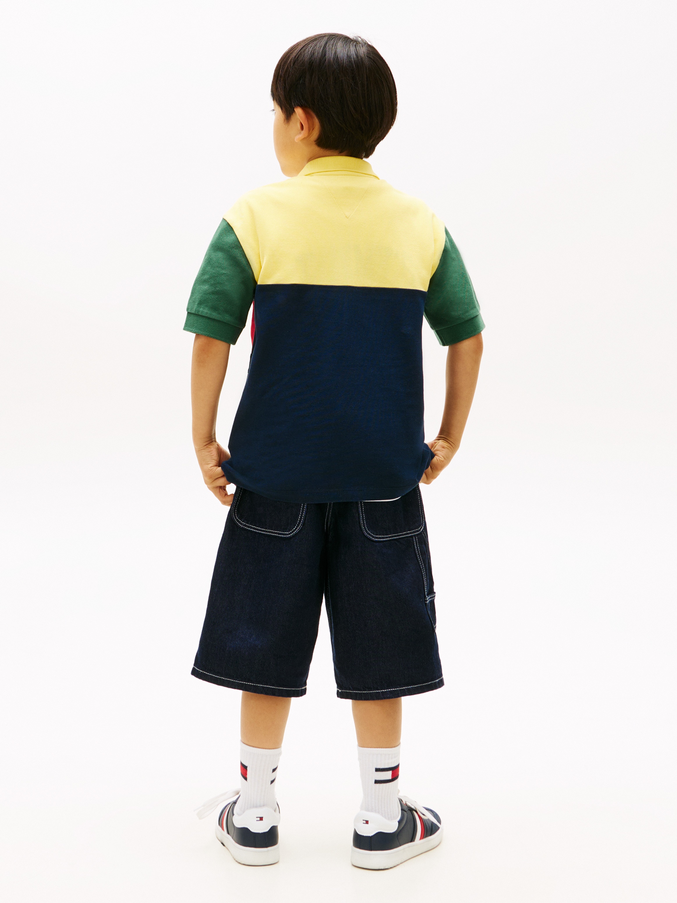 Polo com Color Block da Malha Tommy Hilfiger Amarelo-2