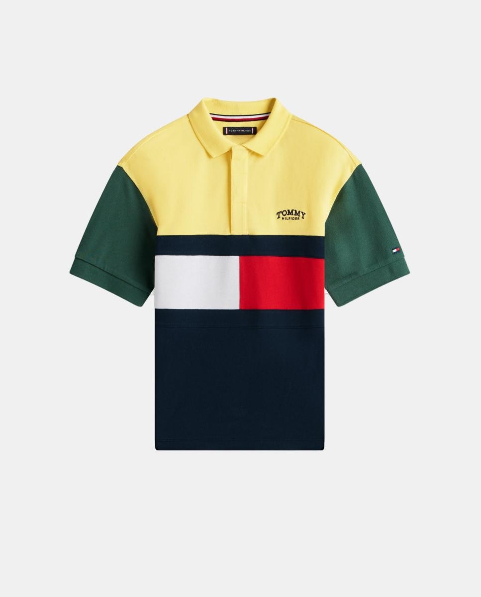 Polo com Color Block da Malha Tommy Hilfiger Amarelo-5