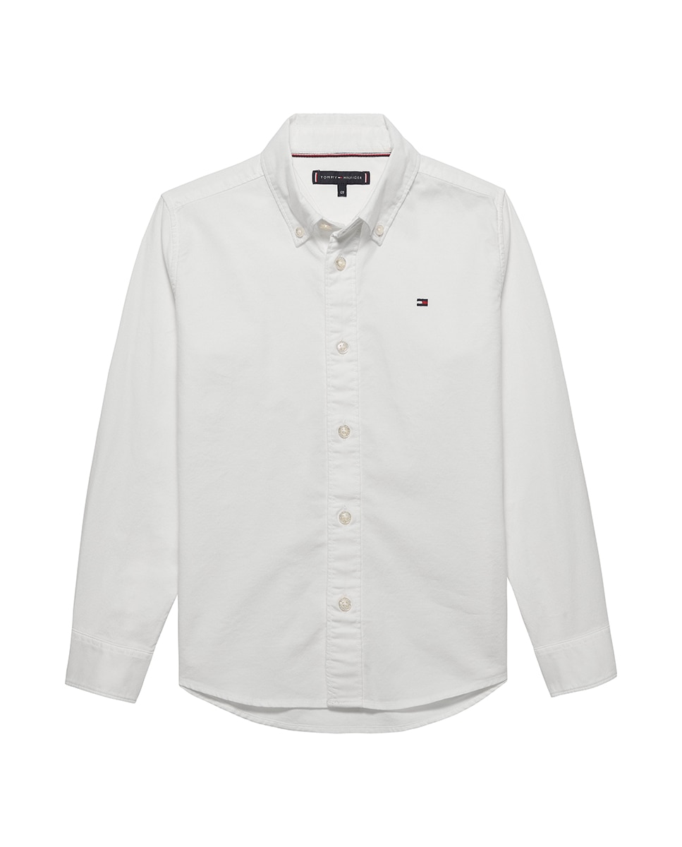 Camisa com Gola Abotoada - Branco Tommy Hilfiger Branco-5