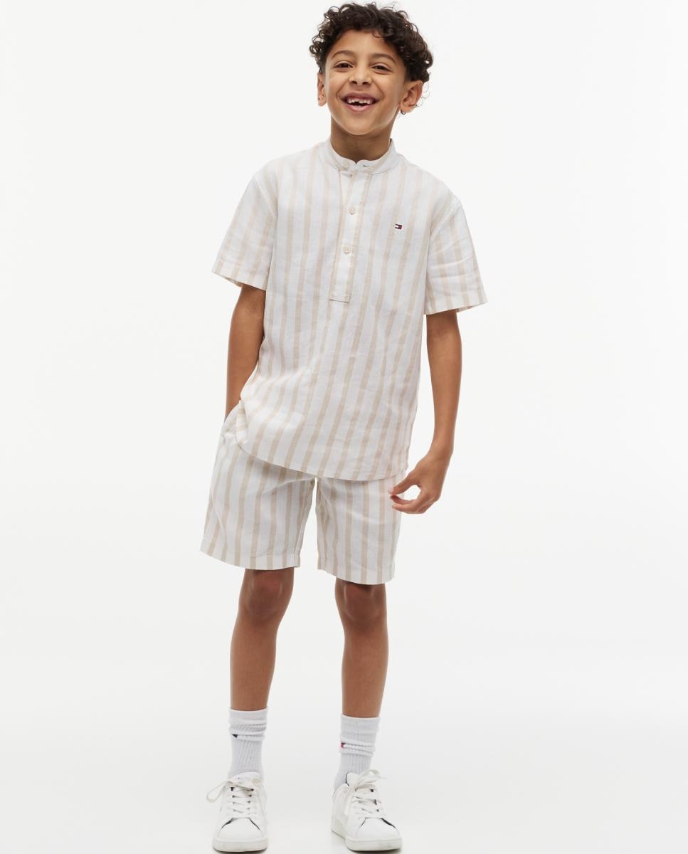Camisa de Linho com Gola à Padre Castanho-4