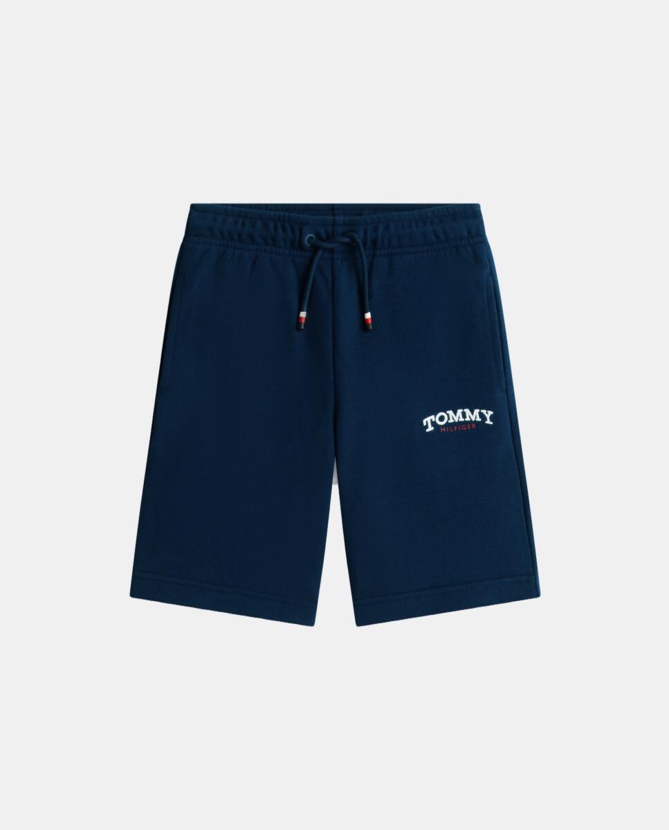 Calções com Logótipo da Marca Azul-5