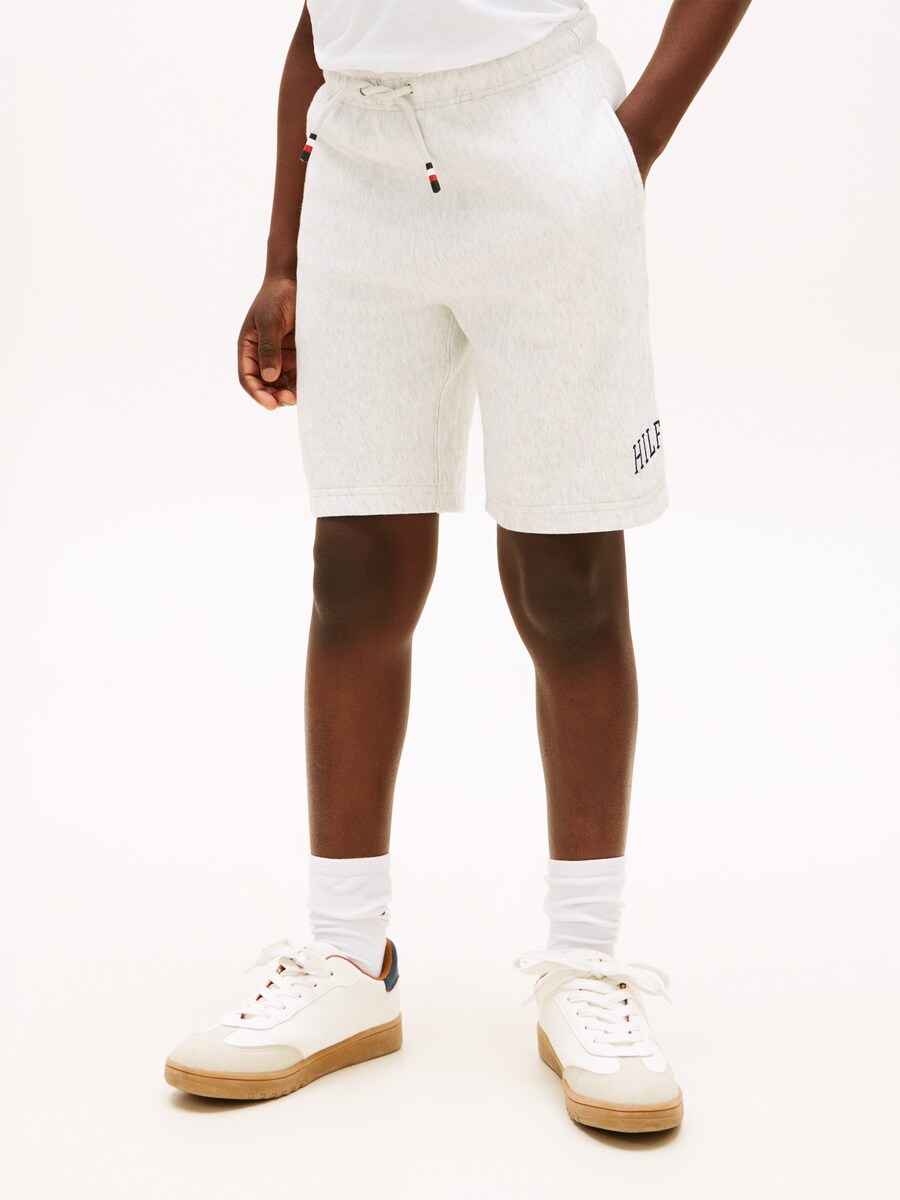 Calções com Logótipo da Marca Cinzento-2