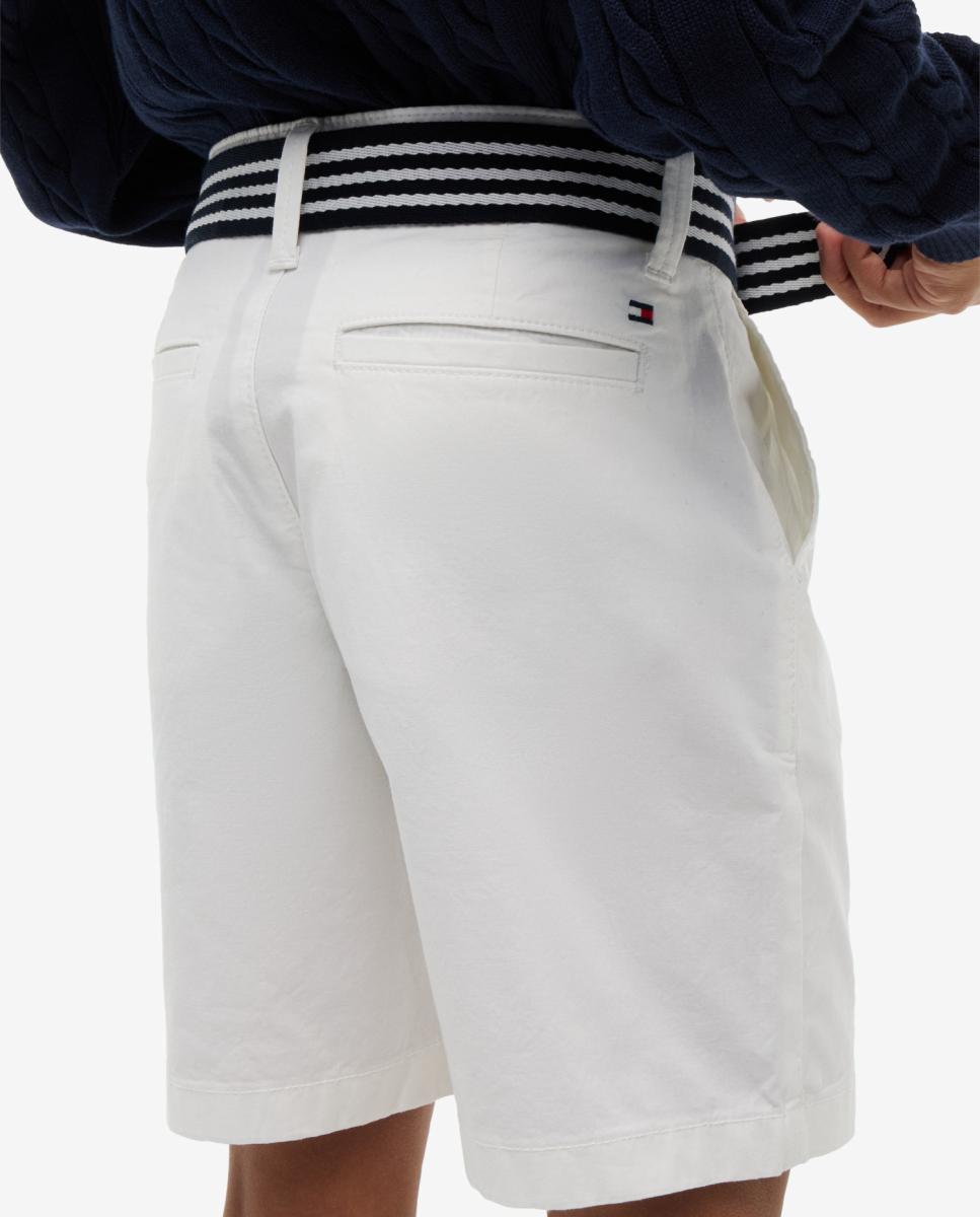 Bermudas com Cinto Entrançado Branco-2