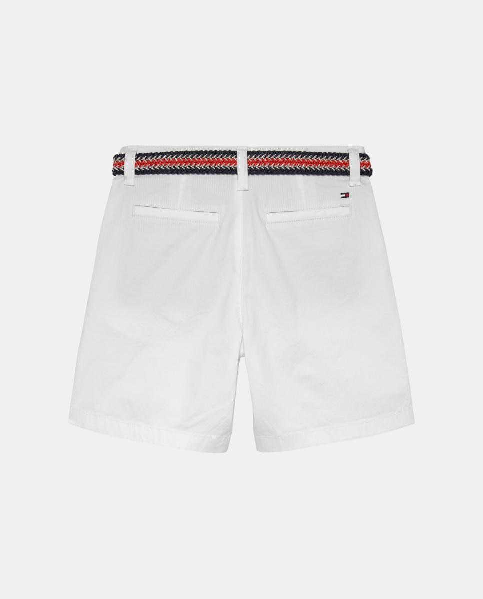 Bermudas com Cinto Entrançado Branco-6