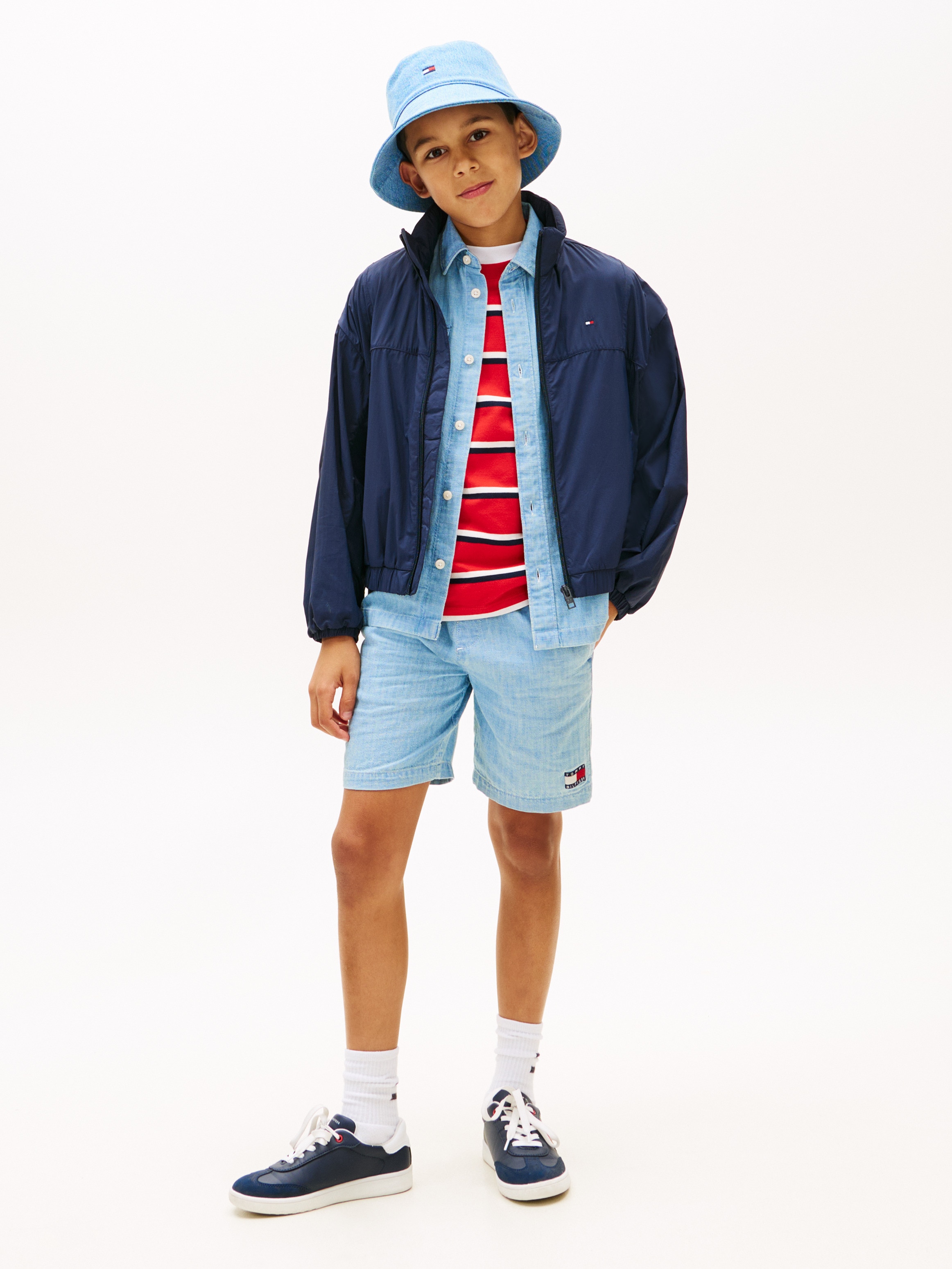 Imagem 0 de Bermudas de Tencel com Efeito de Ganga e Logótipo