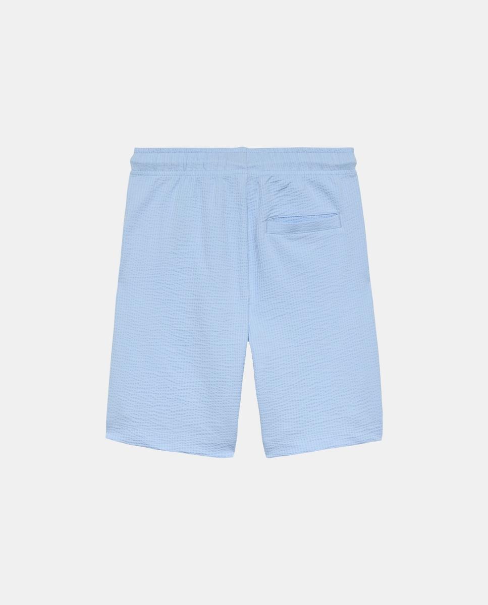Bermudas em Tecido Seersucker Azul-2