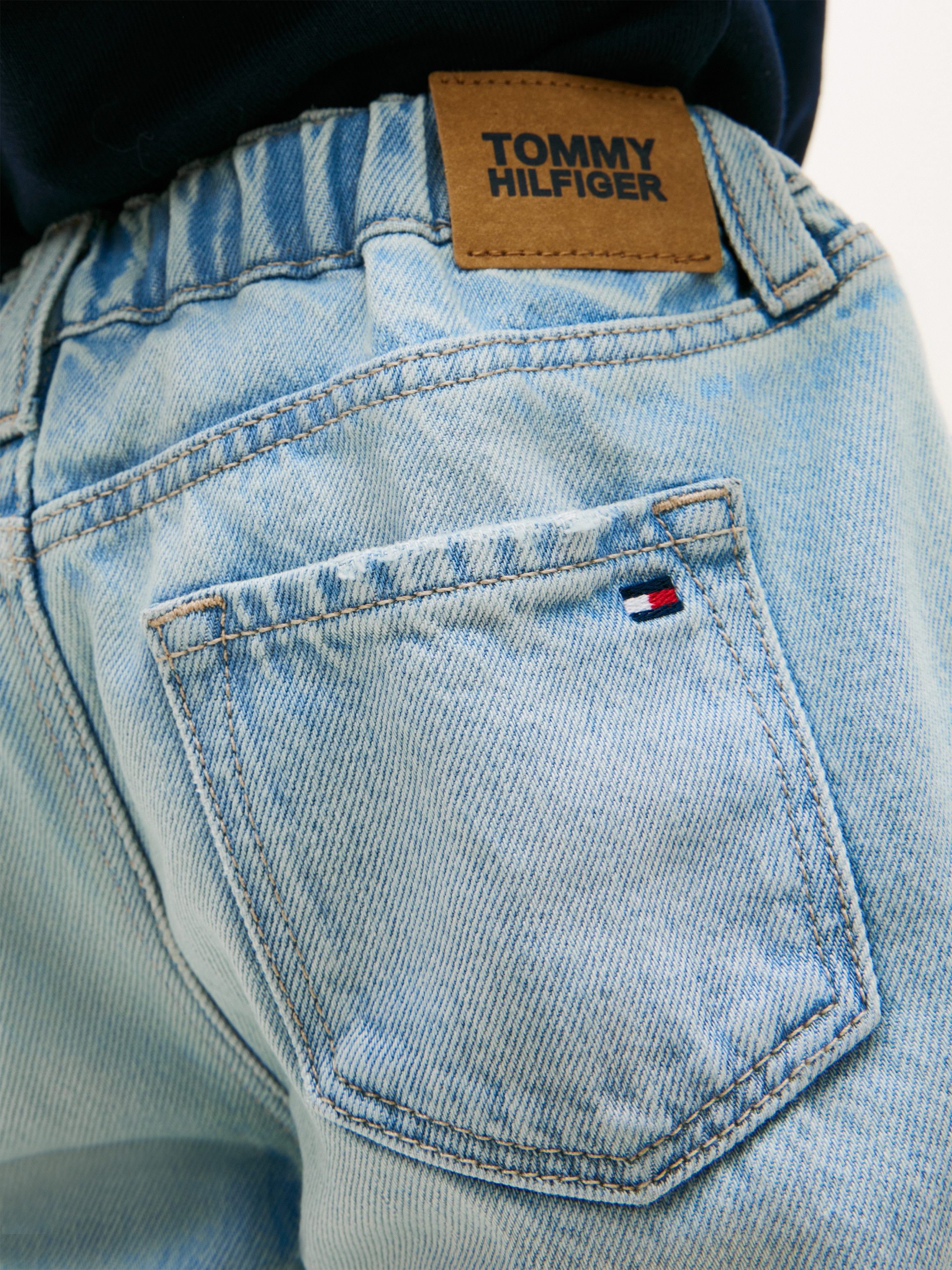 Bermudas com Cintura Ajustável e de Ganga Azul-3