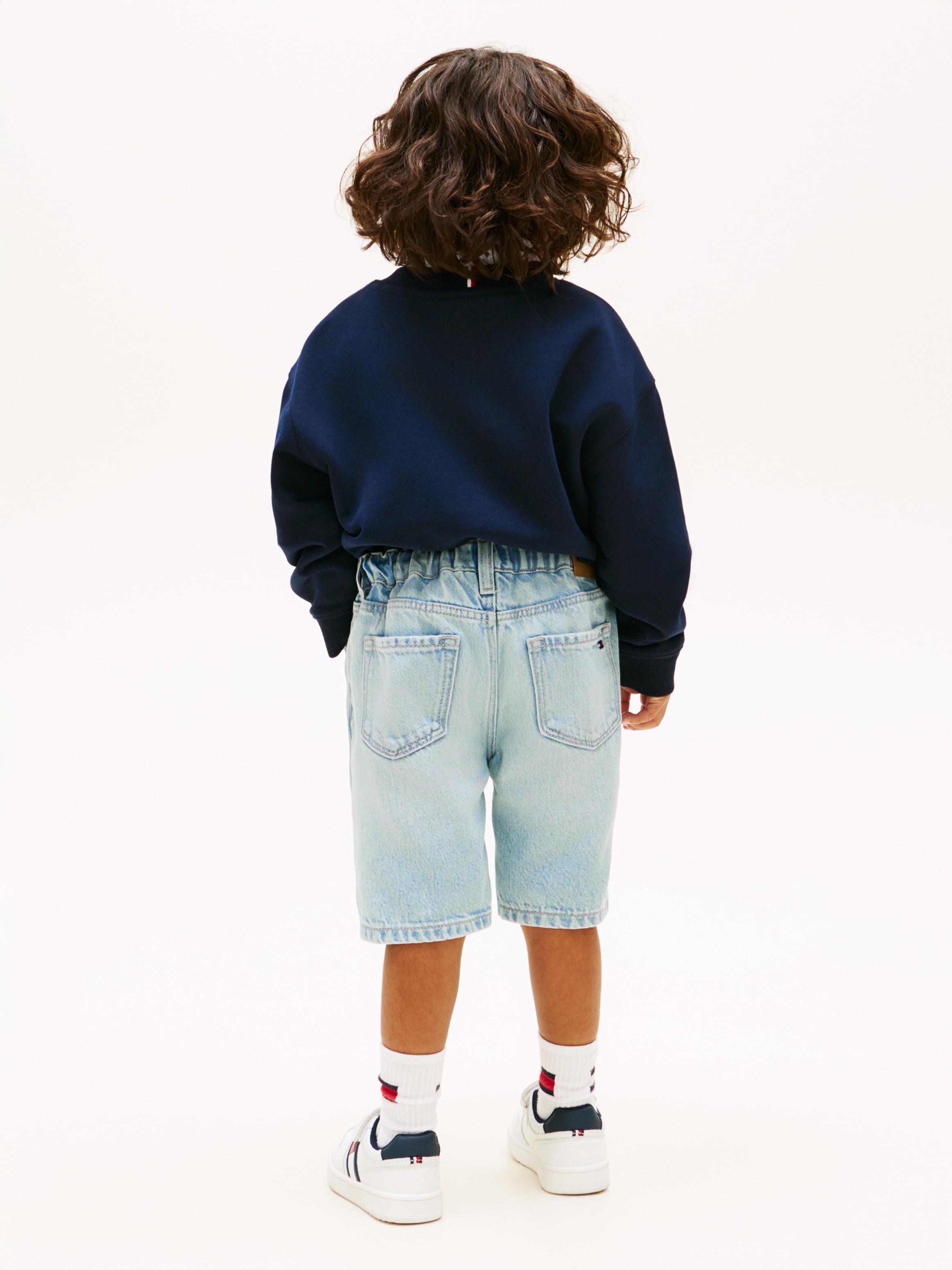 Bermudas com Cintura Ajustável e de Ganga Azul-4